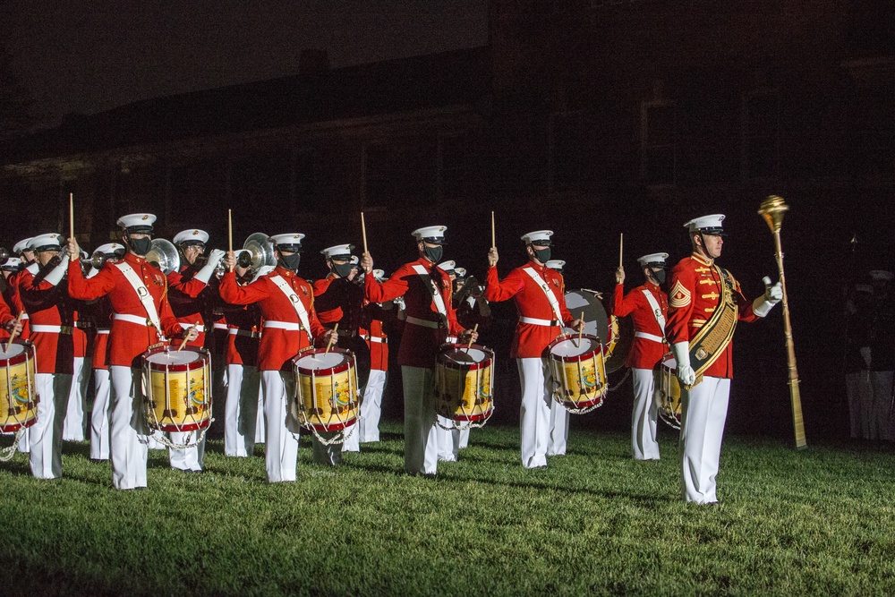 Marines conduct Friends and Family Friday Evening Parade