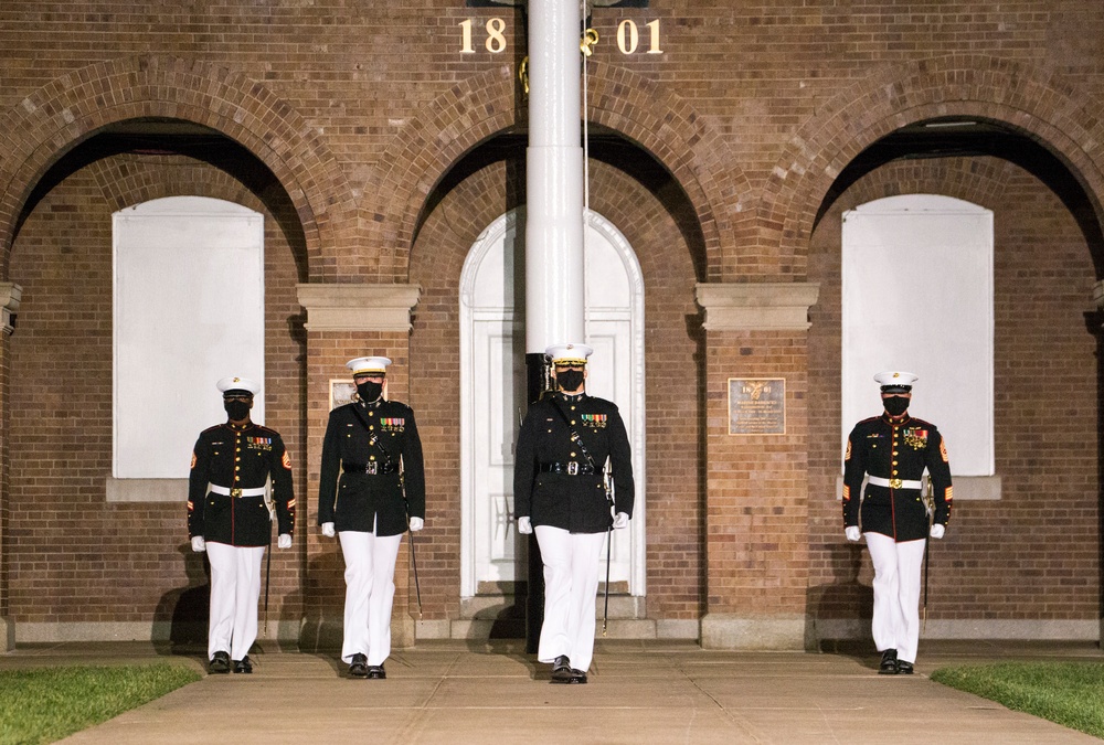 Marines conduct Friends and Family Friday Evening Parade