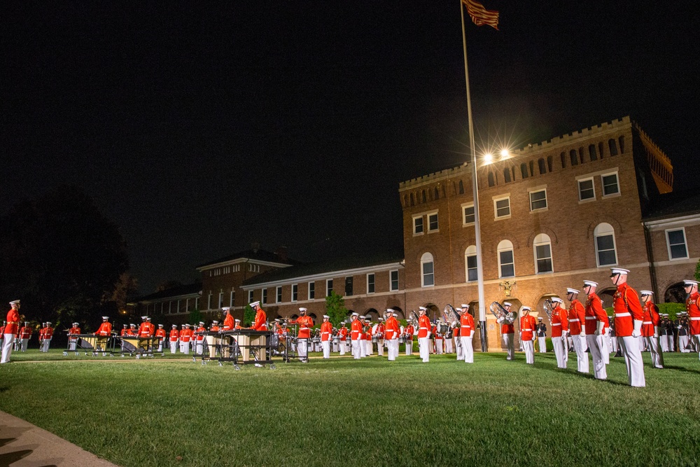 Marines conduct Friends and Family Friday Evening Parade