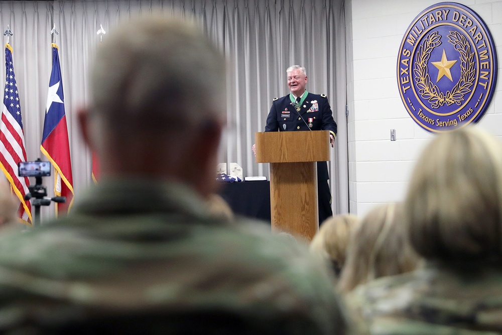BG Charles Schoening retires from Texas Army National Guard