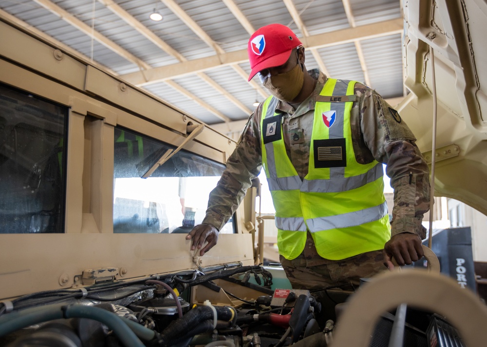 401st Army Field Support Brigade Motor Pool Maintenance Checks