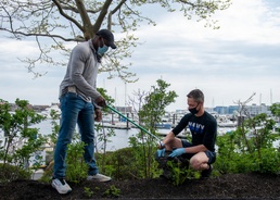 USS Constitution cleans Charlestown