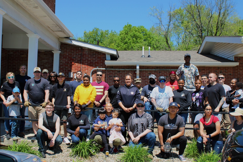 1st TSC volunteers wrap up Sexual Assault Awareness and Prevention month making SpringHaven look a little brighter