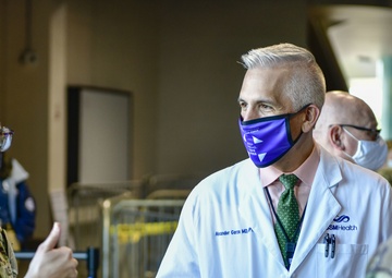 Dr. Alex Garza visits St. Louis Community Vaccination Center