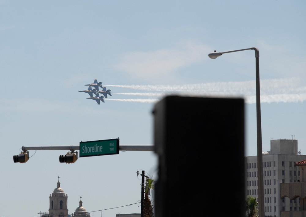 Blue Angels perform during Wings Over South Texas Air Show