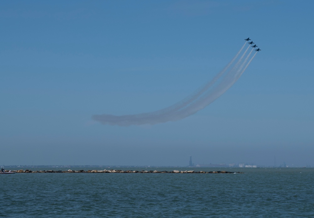 Blue Angels perform during Wings Over South Texas Air Show