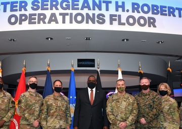 Secretary of Defense visits Schriever Air Force Base