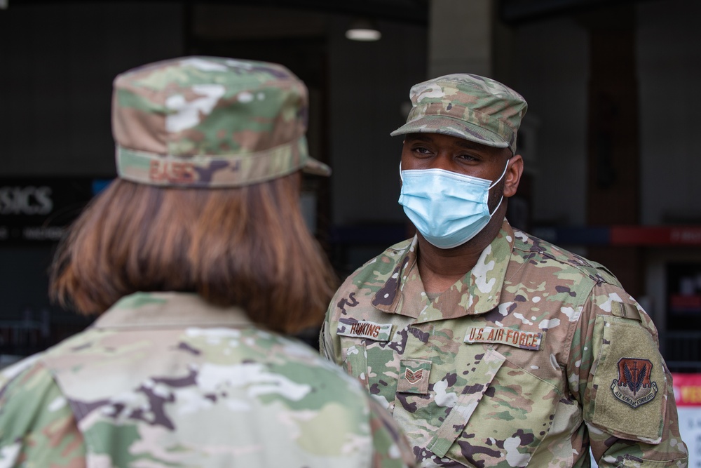 CMSAF Visits 175th Wing Airmen at Mass Vaccination Site