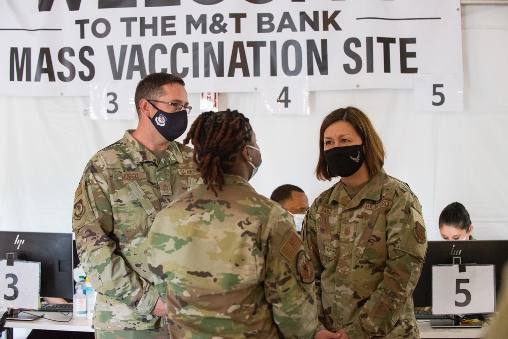 CMSAF Visits 175th Wing Airmen at Mass Vaccination Site