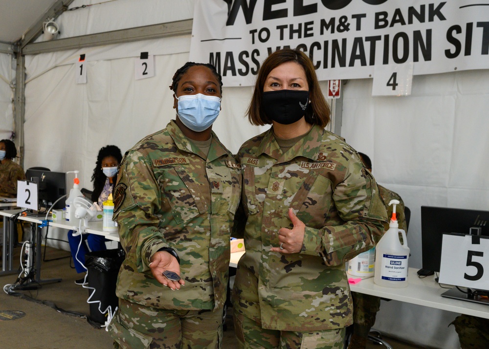 CMSAF Visits 175th Wing Airmen at Mass Vaccination Site