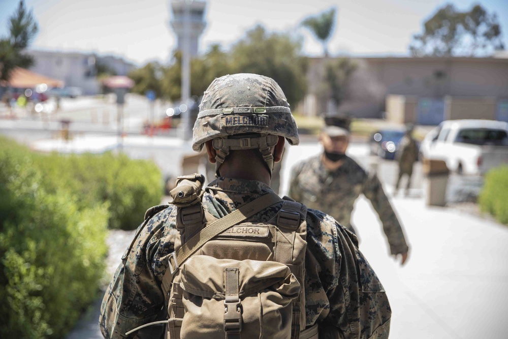 11th MEU Marines Conduct Evacuation Control Center Training Ashore