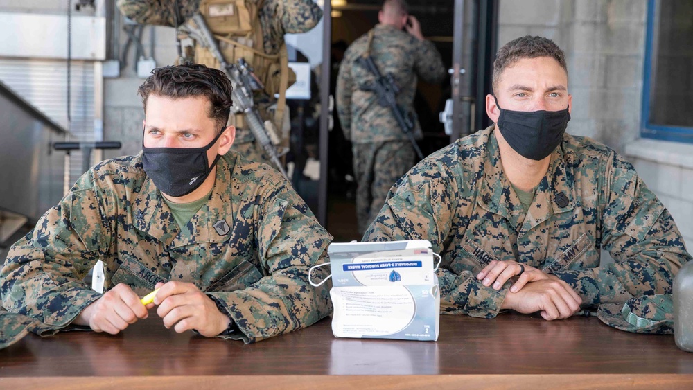 11th MEU Marines Conduct Evacuation Control Center Training Ashore