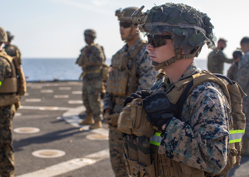 11th MEU Marines improve weapon proficiency aboard USS Pearl Harbor