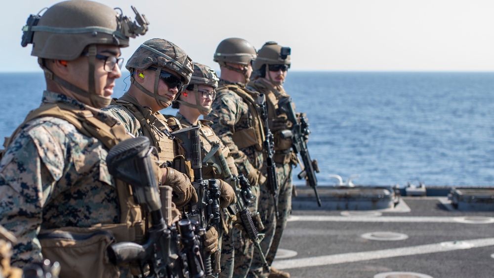 11th MEU Marines improve weapon proficiency aboard USS Pearl Harbor