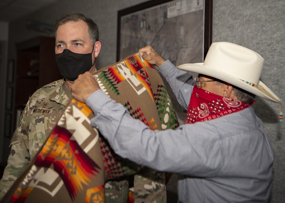 Chief Joseph Pendleton blanket gifted to Nellis, Creech, NTTR