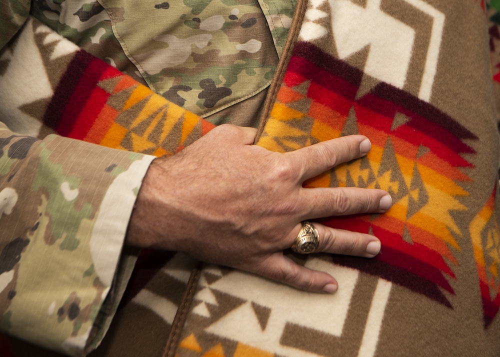 Chief Joseph Pendleton blanket gifted to Nellis, Creech, NTTR
