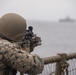 U.S. Marines aboard USS Pearl Harbor provide security during strait transit training