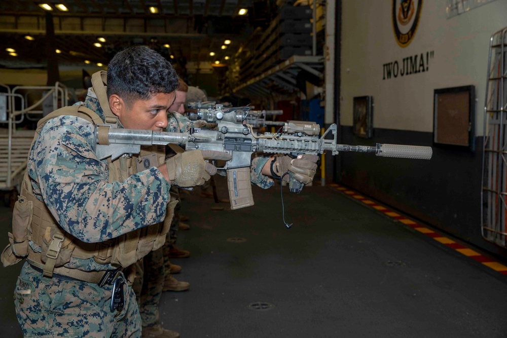 USS Iwo Jima Operates In Atlantic Ocean