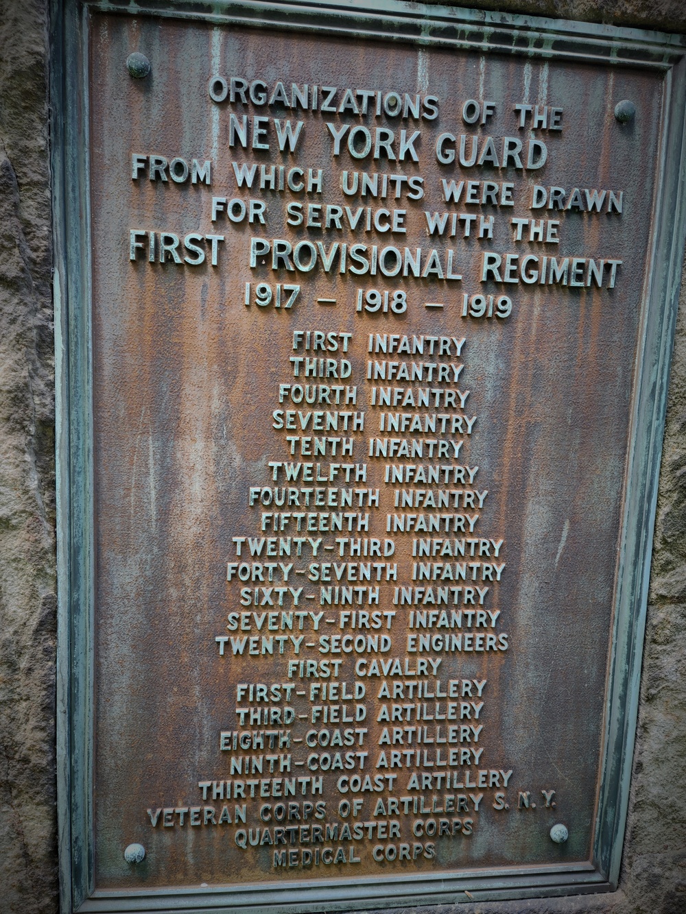 NY Guard State Defense 1st Provisional Regiment 103rd Aqueduct Defense Memorial Service