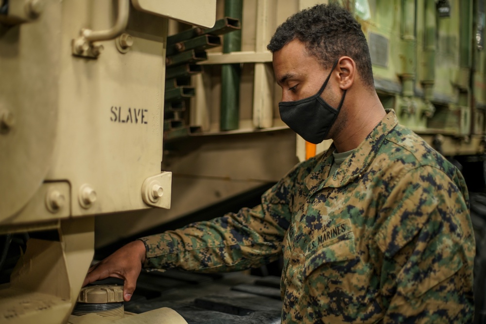 CLB 11 conducts fuel checks before ship to shore movement