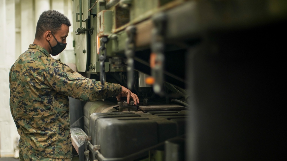 CLB 11 conducts fuel checks before ship to shore movement