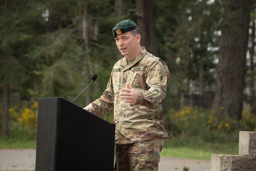 Command Sgt. Maj. Eric Curran Assumes Responsibility of 1st SFG (A)