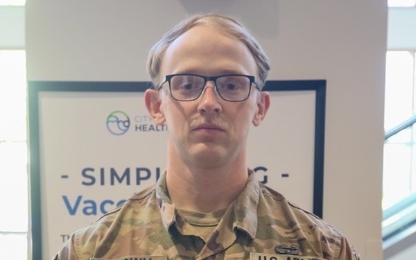 Army Staff Sgt. Lucas Brown speaks on his time at Wisconsin Center.