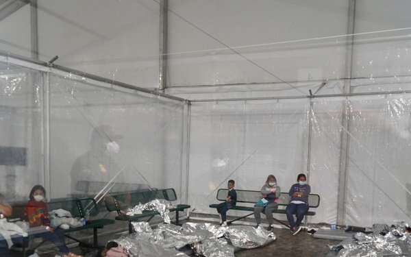 Soft sided facilities in use in Donna, Texas