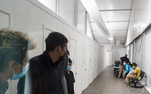 Soft sided facilities in use in Donna, Texas