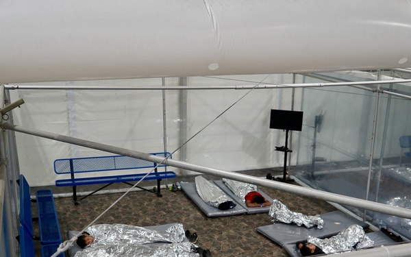 Soft sided facilities in use in Donna, Texas