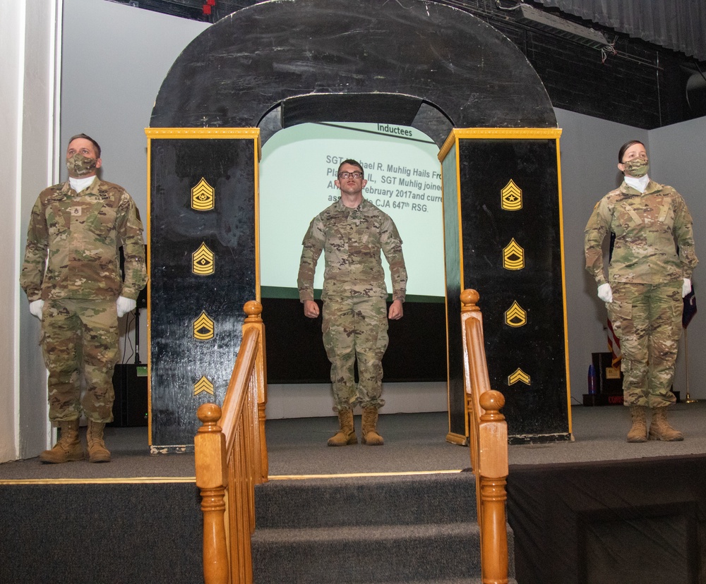 Newly Promoted 647th Regional Support Group (Forward) NCOs Inducted into NCO Corps