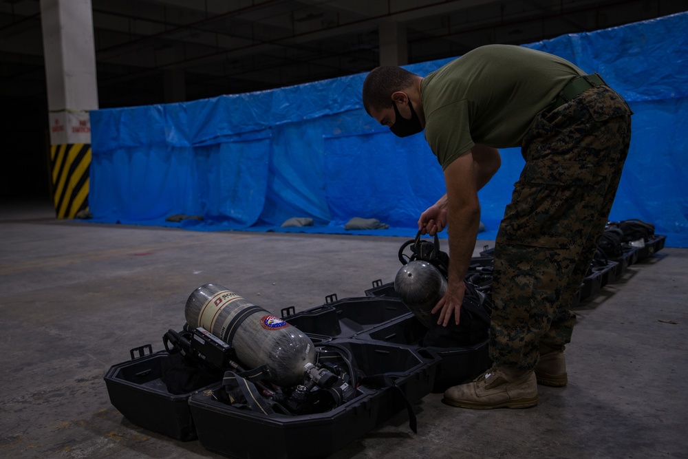 Suit Up  | CBRN Plt 3d MLG Marines Conduct ECBRN Drills