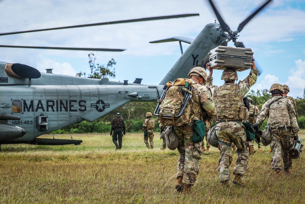 Joint Air Assault - Marines and 25th Infantry Division Artillery Soldiers