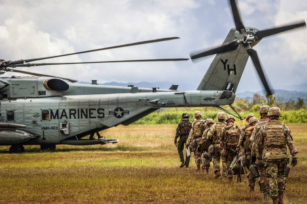 Joint Air Assault - Marines and 25th Infantry Division Artillery Soldiers