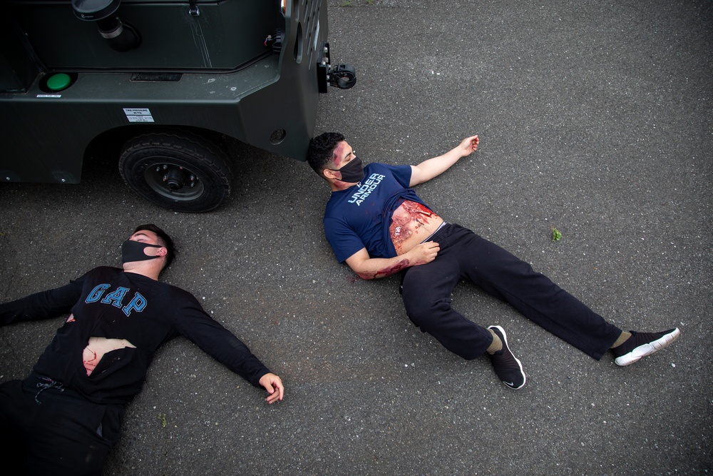 The 374 LRS and Medics conduct mass casuality exercise during SRI