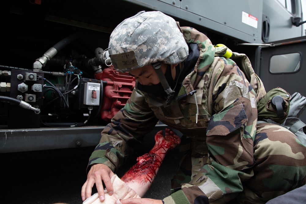 The 374 LRS and Medics conduct mass casuality exercise during SRI