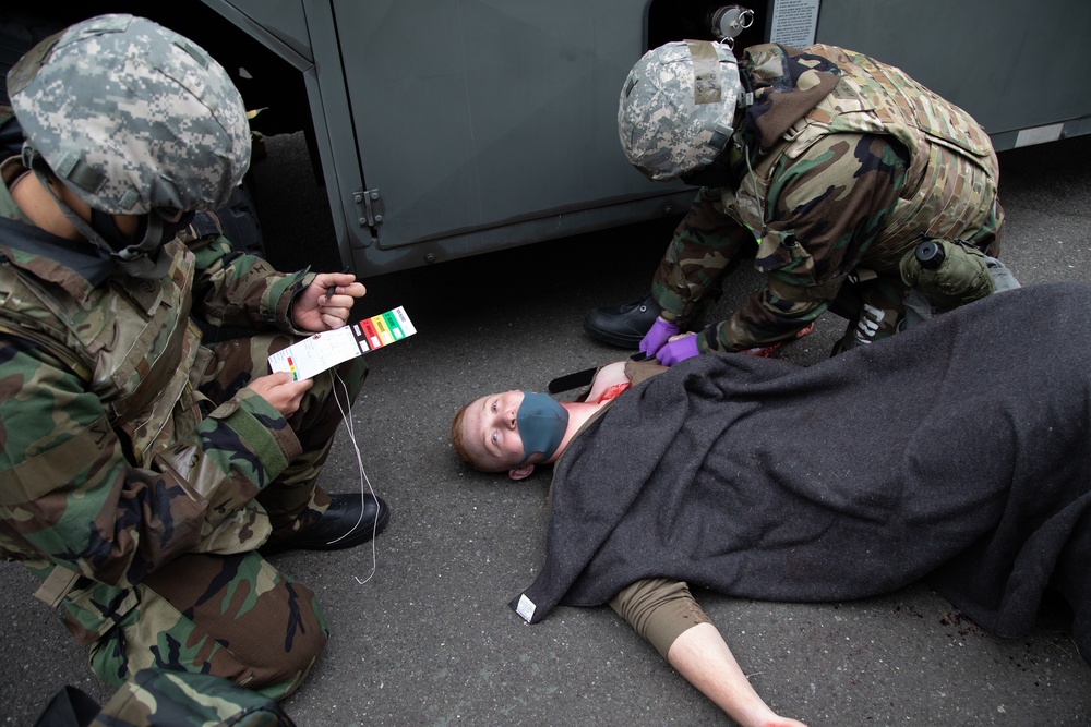 The 374 LRS and Medics conduct mass casuality exercise during SRI