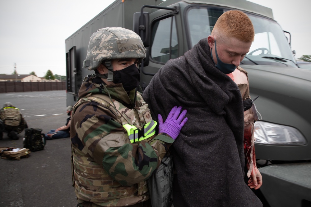 The 374 LRS and Medics conduct mass casuality exercise during SRI