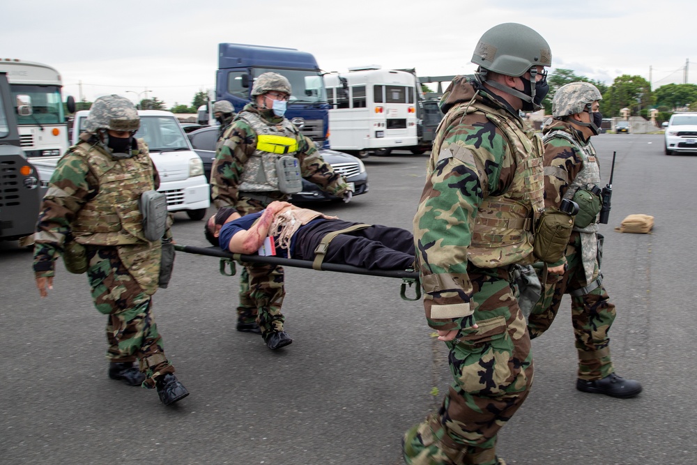 The 374 LRS and Medics conduct mass casuality exercise during SRI