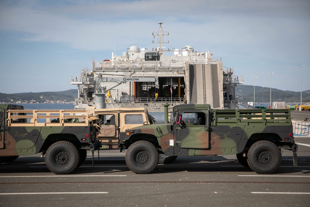 Combined seaport operation delivers U.S. vehicles, equipment to Croatia