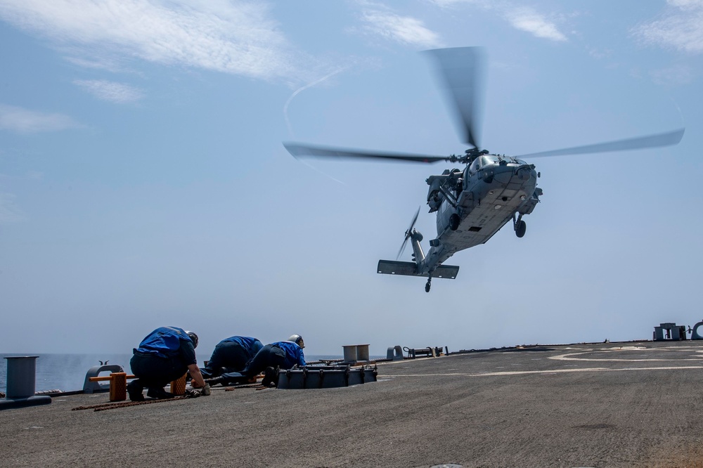 USS Laboon Conducts Flight Operations with HSC 7