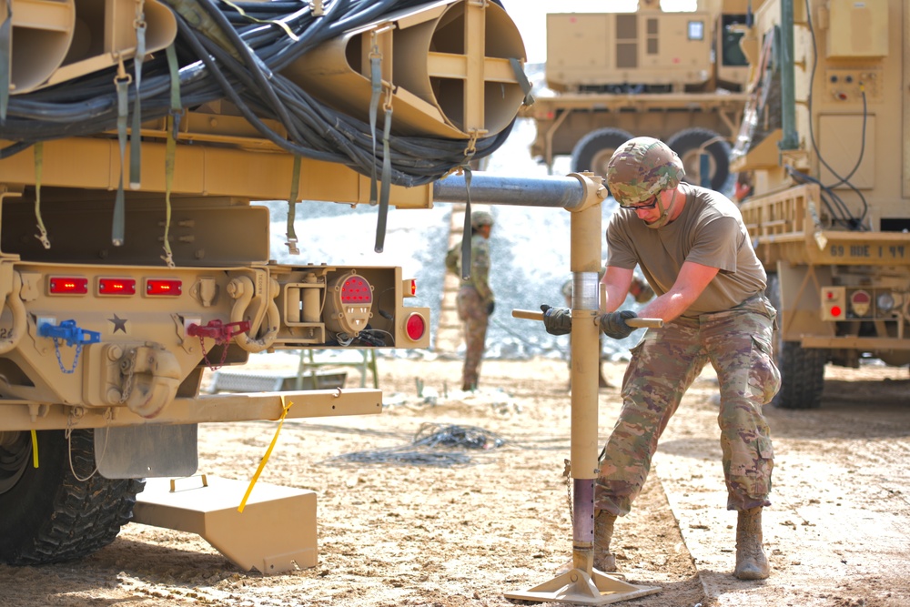 Soldiers conduct Patriot emplacement training at Al Dhafra