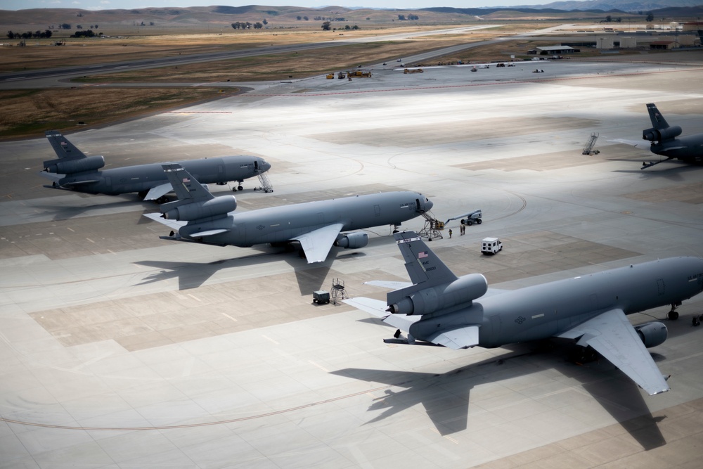 Photos of aircraft on the 60th AMW flight line