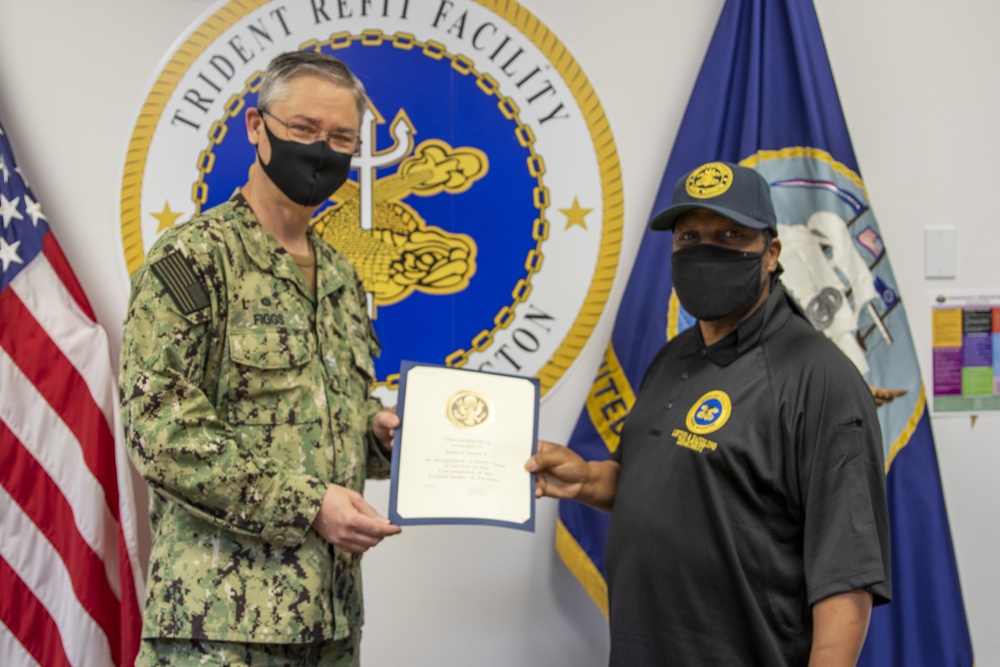 DoD Civilian recognized for service at Trident Refit Facility Bangor