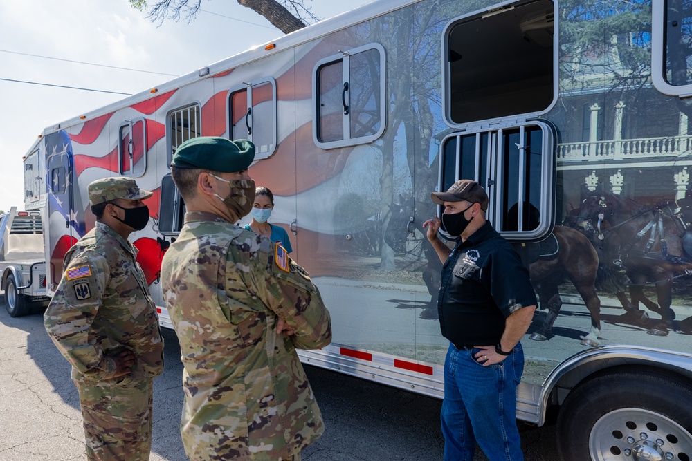 U.S. Army North Caisson Platoon Receives New Horse Trailer