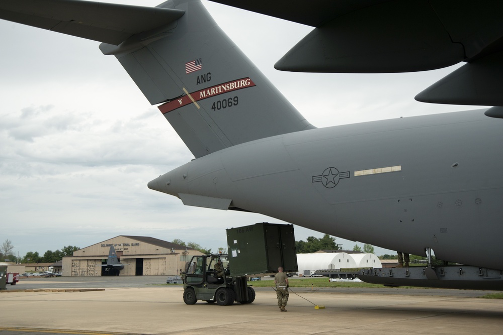 Delaware, West Virginia Air Guard units team up for cargo exercise