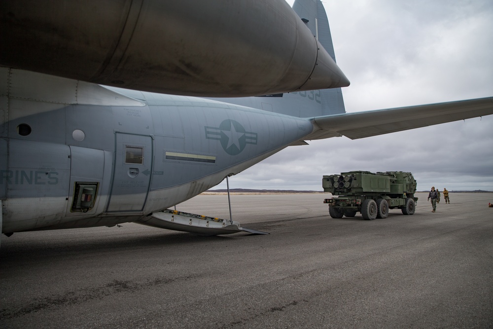 15th MEU HIMARS load KC-130J at Cold Bay, Alaska during Northern Edge 2021