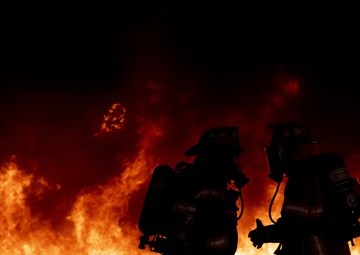 Aircraft fire training; 7th CES, 512th CES and Abilene Regional Airport firefighters team up