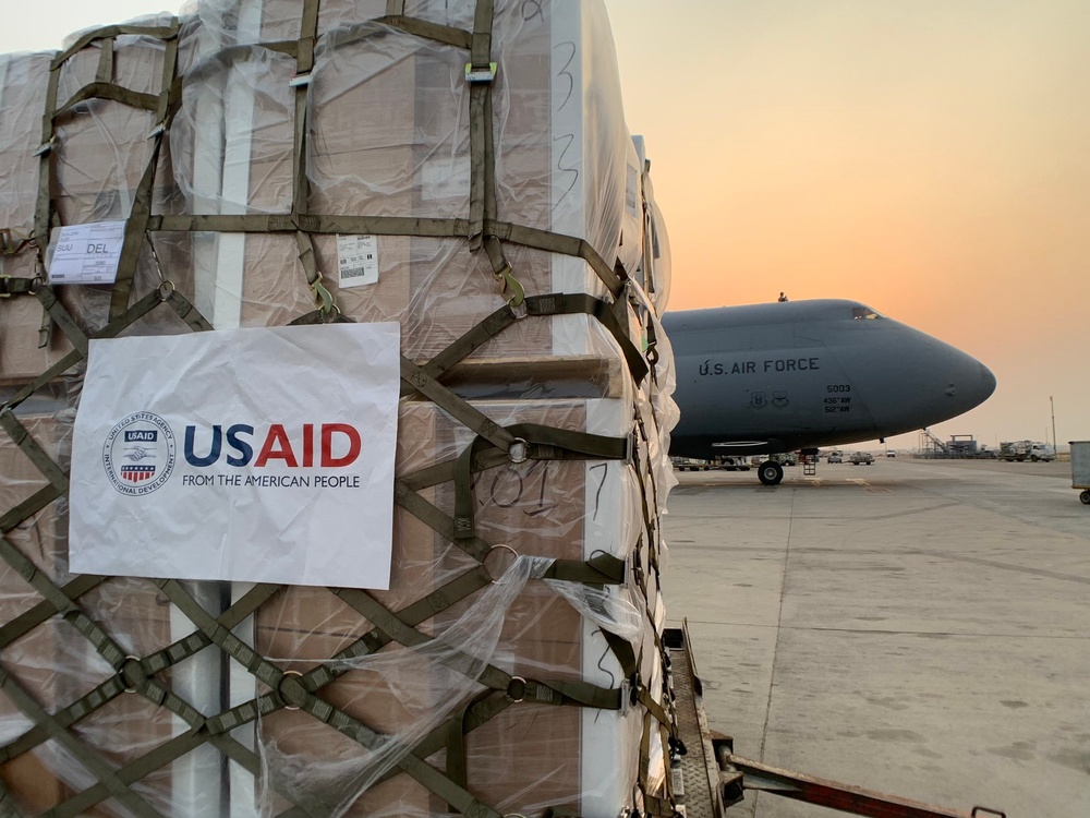 The sixth of several emergency COVID-19 relief shipments from the United States arrives in India.