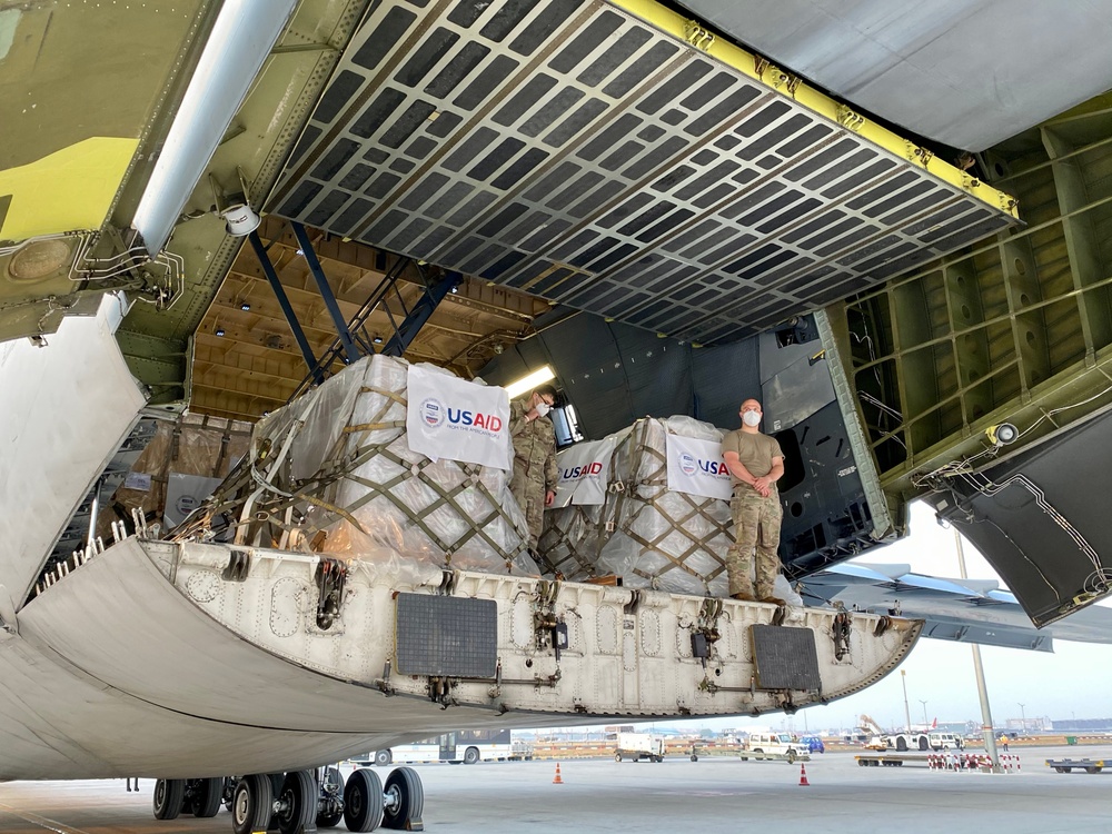 The sixth of several emergency COVID-19 relief shipments from the United States arrives in India.